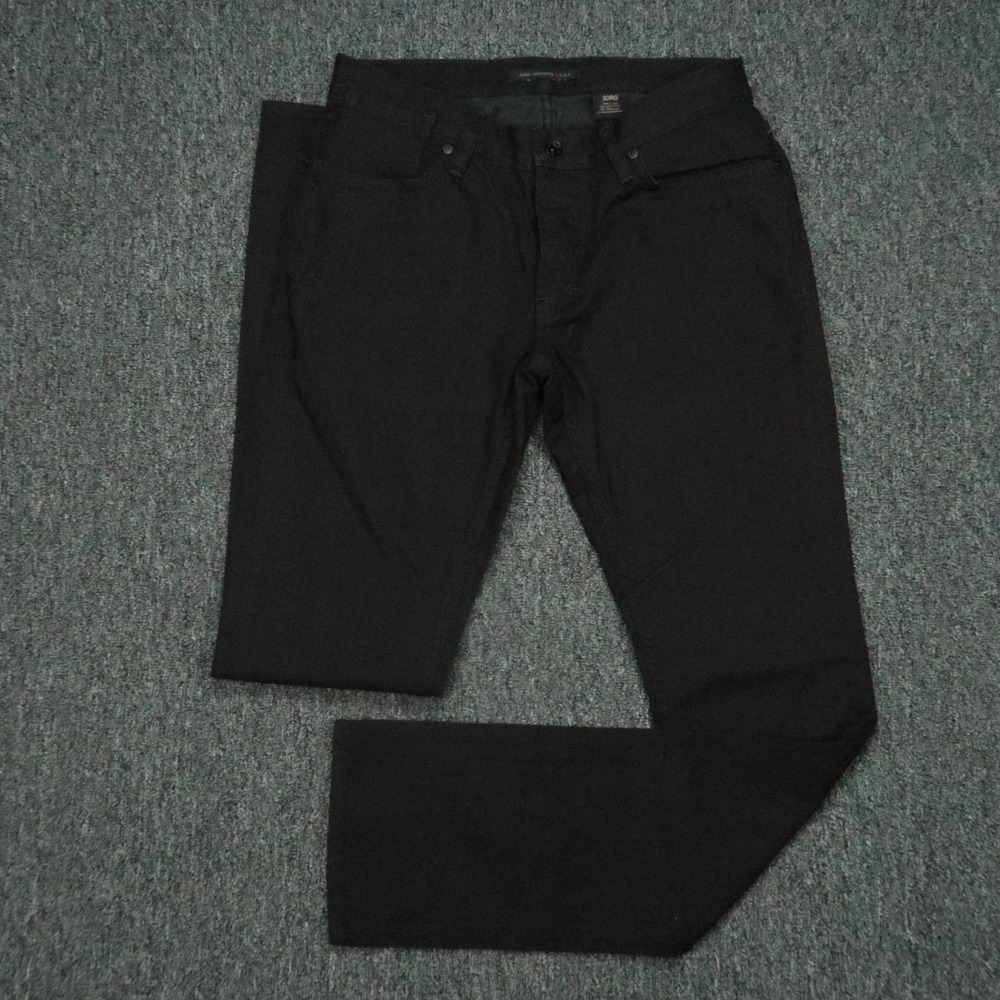 John Varvatos Jeans Mens 30x32 Black Bowery Slim Straight 5 Pocket Denim Regular